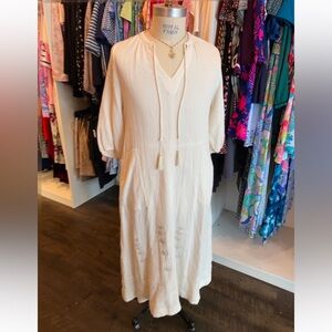 Calme by Johnny Was white gauze dress size M NWT